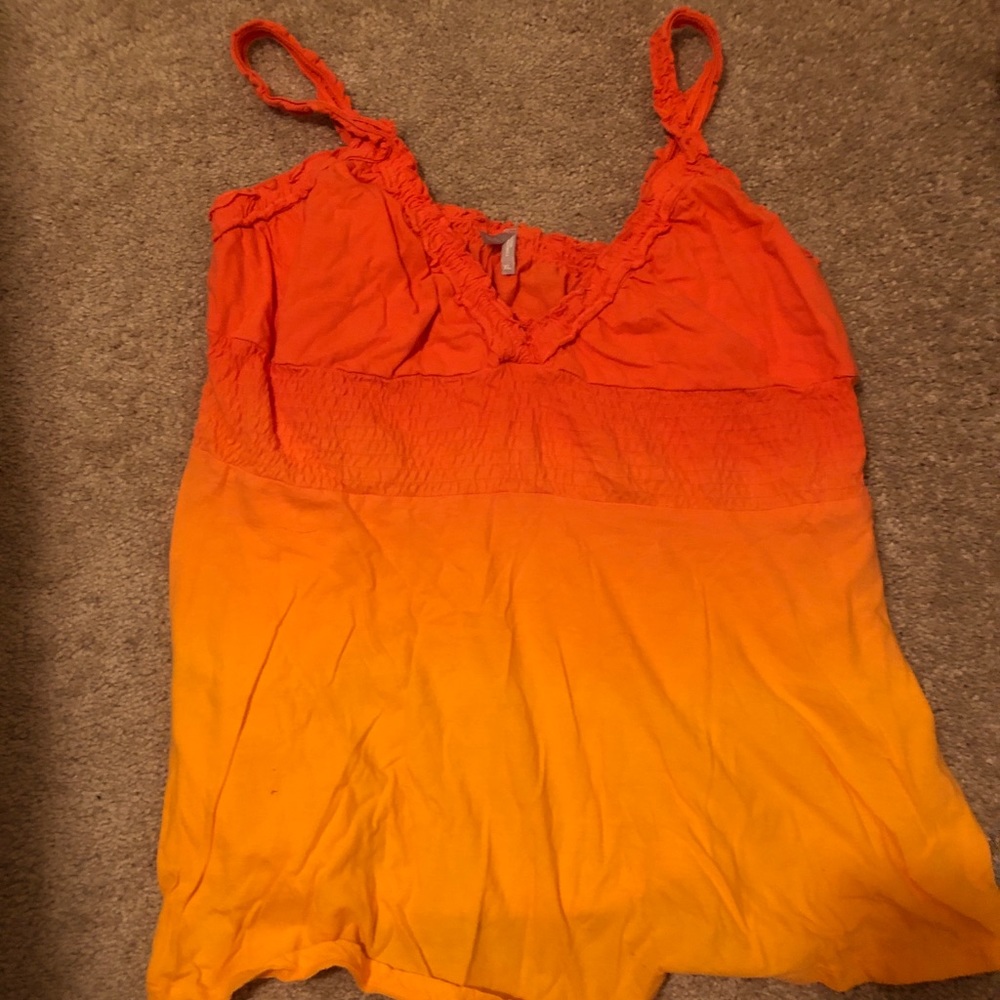 Two tone v neck color tank top